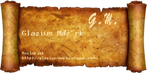 Glazius Márk névjegykártya